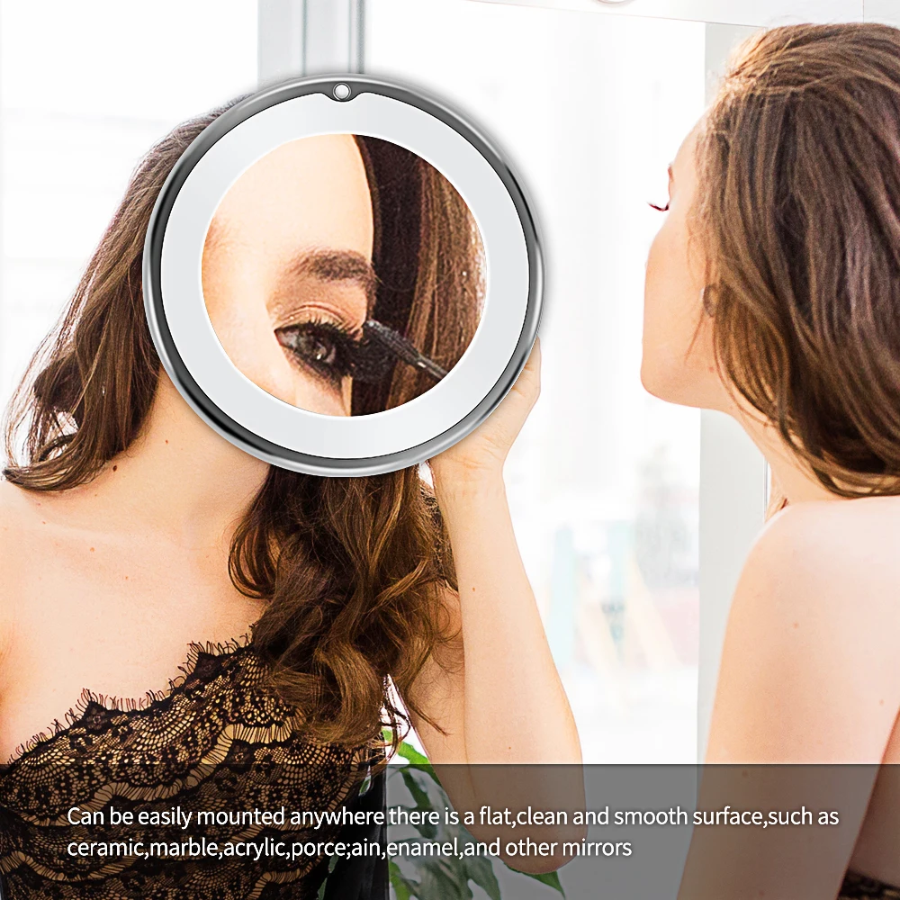 Светодиодное зеркало для макияжа с LED подсветкой косметическое 7X увеличительное