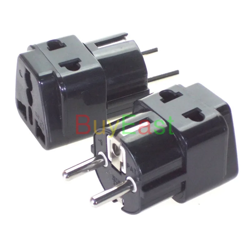 Дорожный адаптер Schuko Франция Германия 2 розетки вилка переменного тока изменение