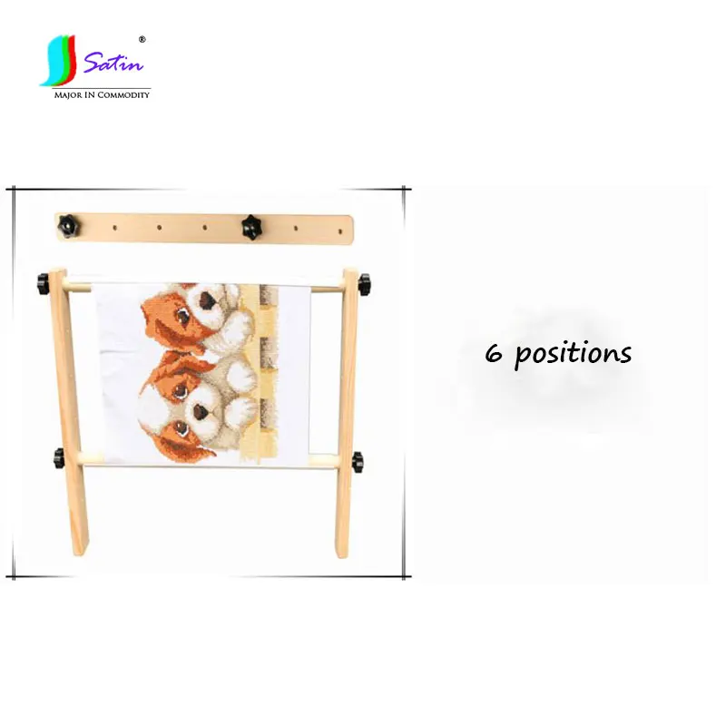 Регулируемый 6 положениями переключателя Деревянный Вышивка крестом рамки 40*40 см