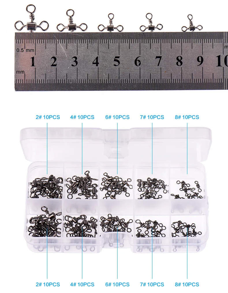 100pcs Leo Fishing Connector 27820 Three Fork Balance Accessories Pesca American Ring Lure Iron Nickel Plating | Спорт и развлечения