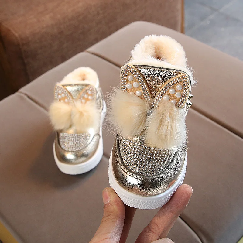 2018 г. Зимние детские зимние ботинки для маленьких девочек уличные с круглым