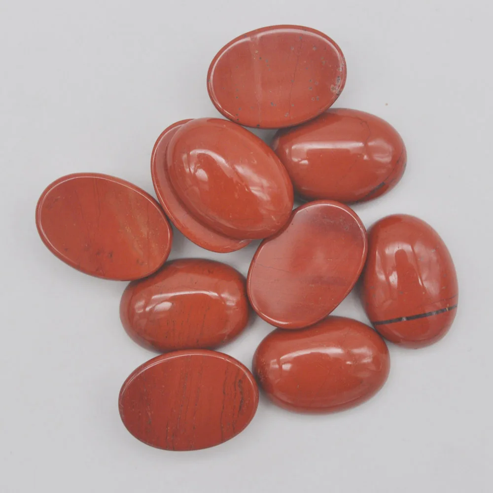 Red Stone Камень кварц/Фиолетовый Кристалл/опал/Лапис/тигровый глаз/Песчаник/ховлит/Сердолик/красный камень шарик Овальный кабина драгоценный камень Кабошон ювелирные изделия из бисера - Цвет: Red Stone