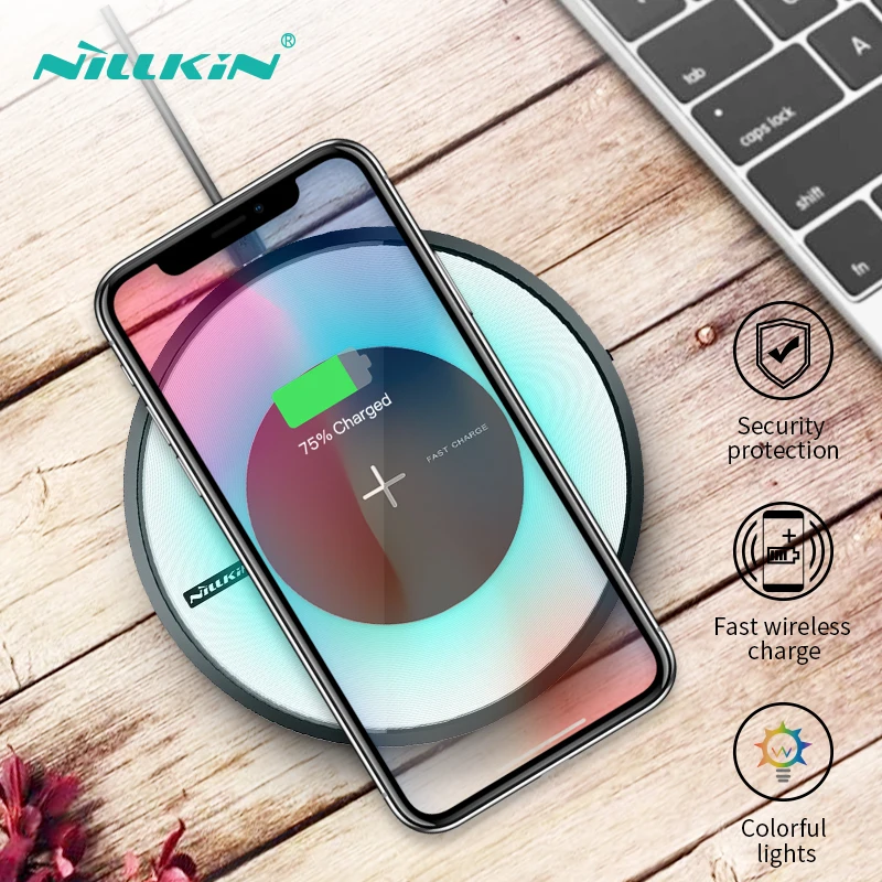 NILLKIN 10 Вт Qi Беспроводное зарядное устройство для iPhone xs xr x 8 Plus Быстрая зарядка Pad