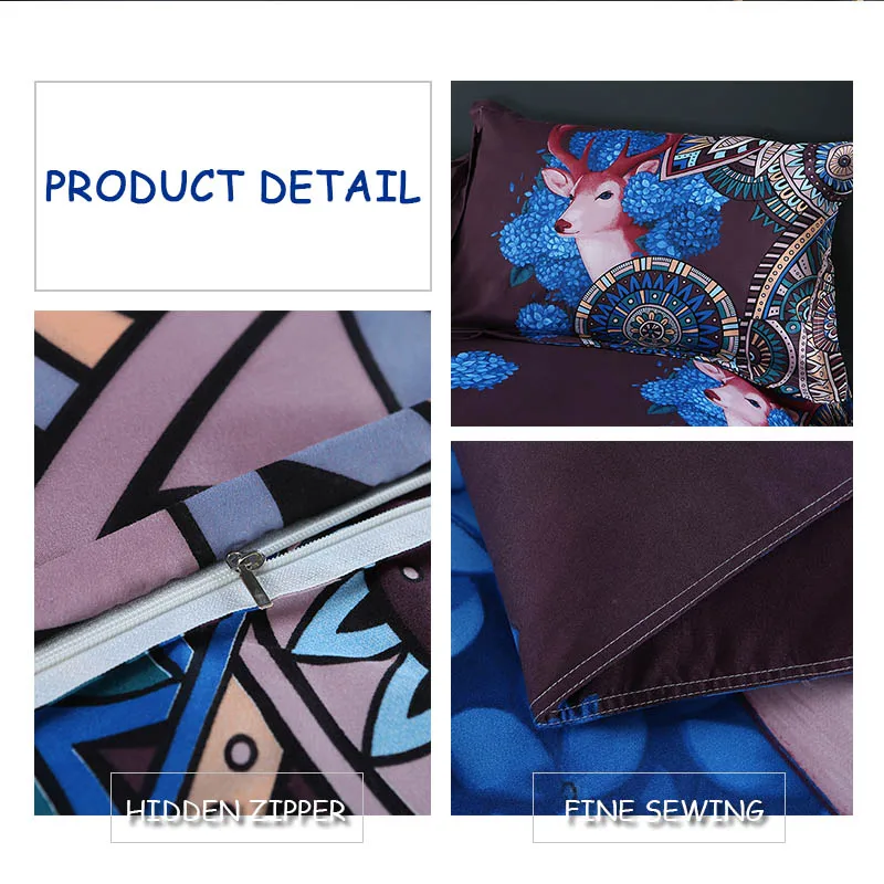 3d одеяла с принтом оленя для взрослых комплекты постельного белья двуспальные