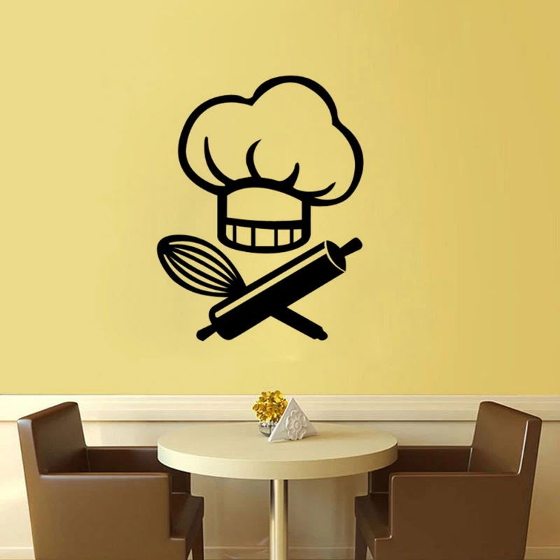 

Chef cooking DIY Kitchen Wall Sticker Restaurant Art Mural Home Decor Waterproof Wallpaper JG1112