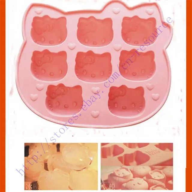 Новый DIY 8 лоток Hello Kitty ледяные желейные кубические подносы формы из силикона|silicon