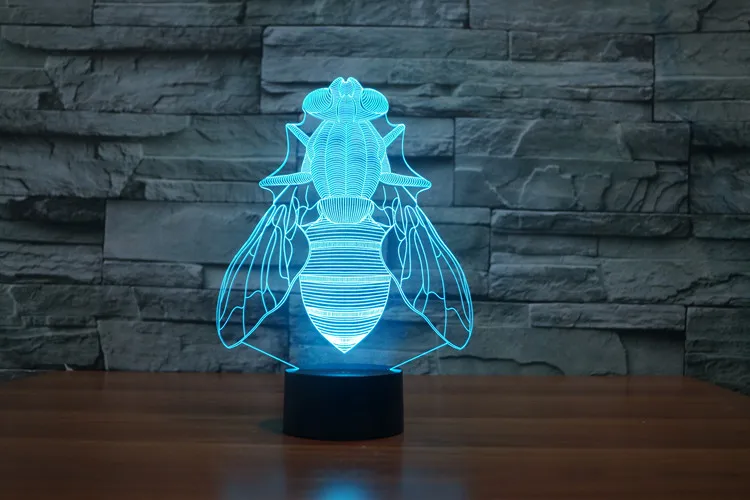 2017 животный Дом Fly 3D RC игрушки USB светодиодный светильник RGB 7 цветов меняющийся