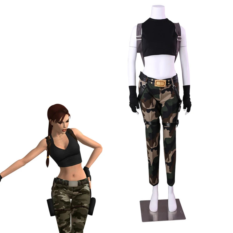 Игра Tomb Raider Lara Croft камуфляжные брюки для косплей костюма|Игровые костюмы| |