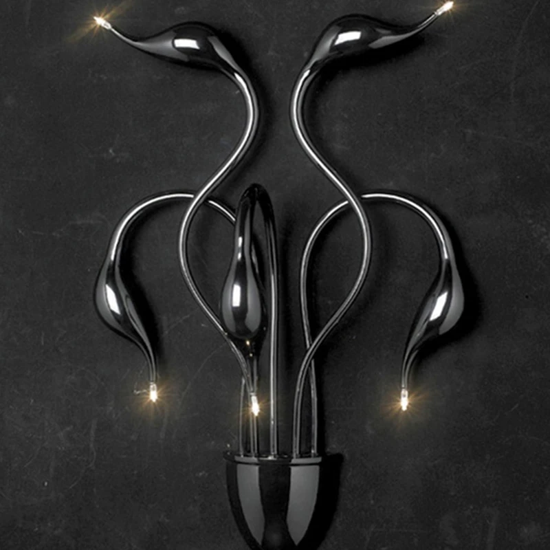 Современная светодиодная настенная лампа в виде лебедя креативный дизайн