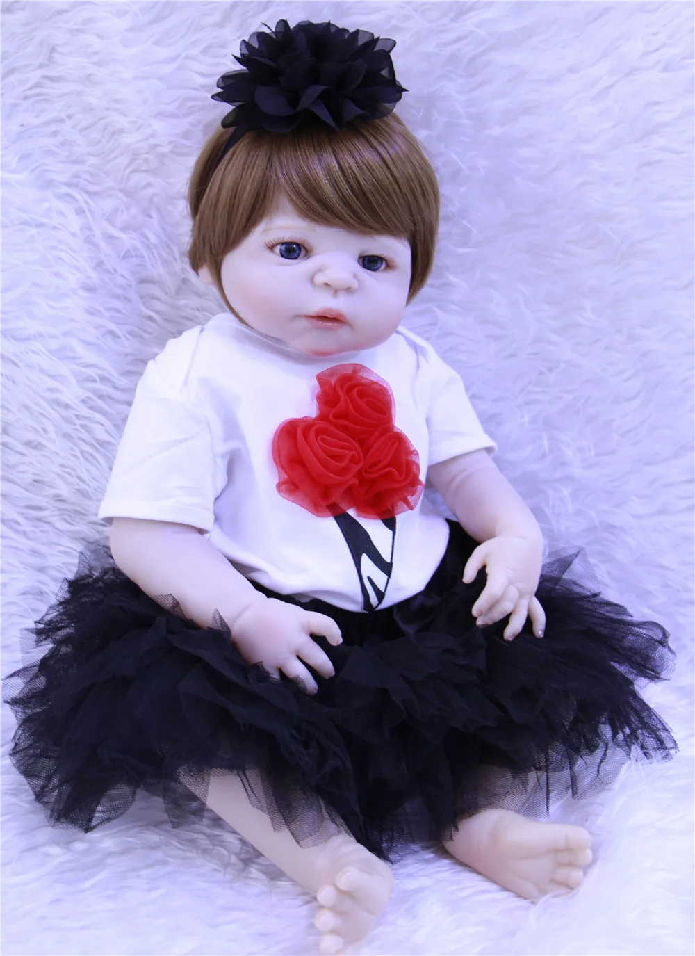 Reborn baby dolls 23 &quotполный Силиконовый reborn Girl Куклы для малышей игрушки могут bathe BJD