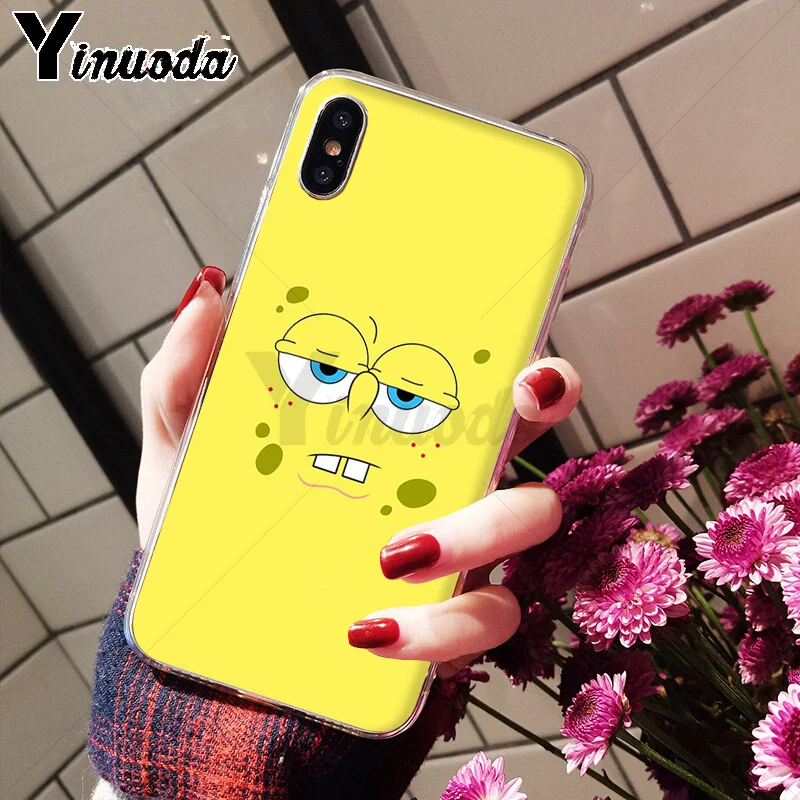 Yinuoda анимация милый Губка Боб ТПУ мягкий резиновый чехол для телефона iPhone 8 7 6 6S Plus