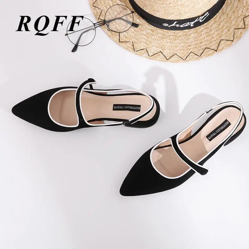 Летняя обувь женские классические сандалии на низком квадратном каблуке Туфли