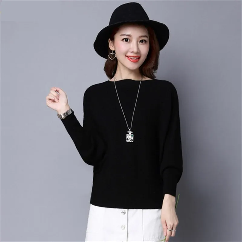 Women Sweater 2021 Spring Autumn Loose Knitted Sweaters And Pullover Ladies Bat Sleeve Jumper Femme Tops Plus Size W331 | Женская одежда