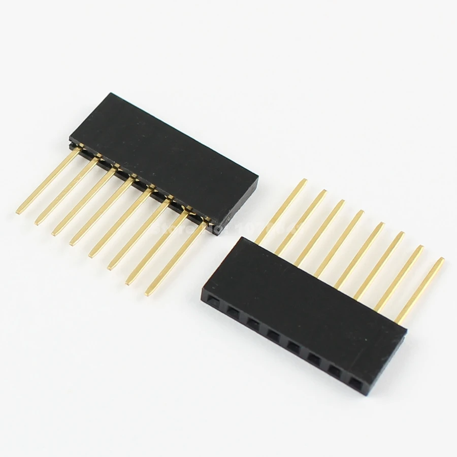 100 шт. 2 54 мм Шаг 8 Pin однорядные наращиваемых щит наружный коллектор для Arduino|header