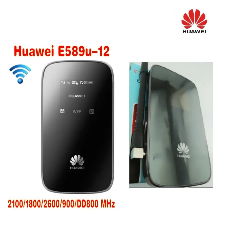 

Huawei E589u-12 LTE FDD800/9001800/2100/2600Mhz HSPA+900/ 2100Mhz Cat3 100Mbps Wireless Mobile MiFi Modem plus antenna