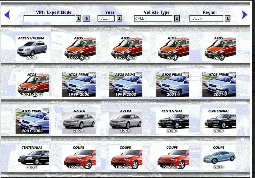 Описание каталога для Hyundai 2016 г. |