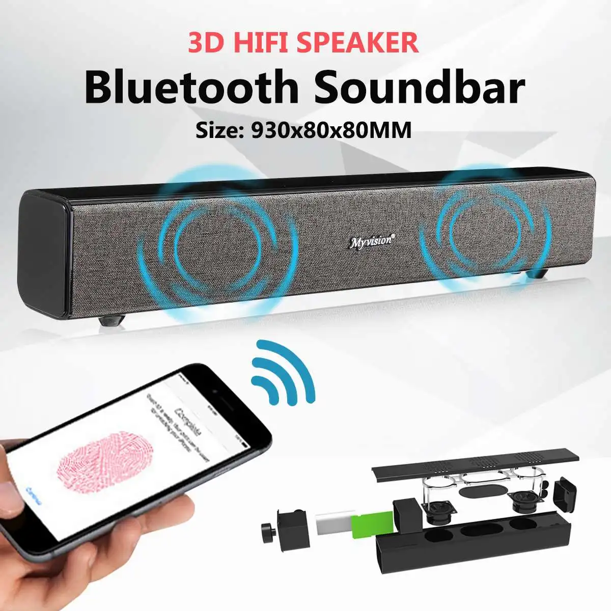 Bluetooth 4,0 динамик автоматически ТВ система 3D Аудио Саундбар для стены домашнего кинотеатра бас динамик bluetooth динамик разъем