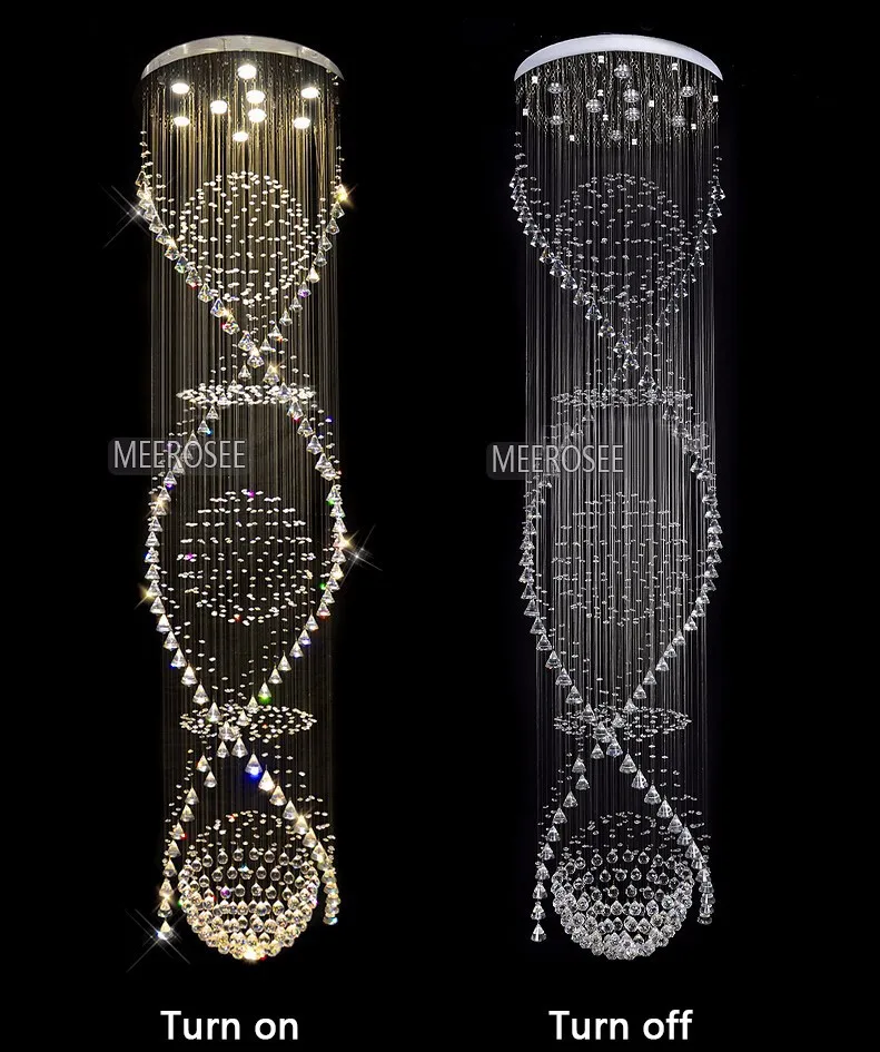 Kopen Lange Spiraal Crystal Plafond Lichtpunt Lustre Kristal Armatuur Voor Lobby, Trap, Trappen, Foyer Grote Kristallen Lamp