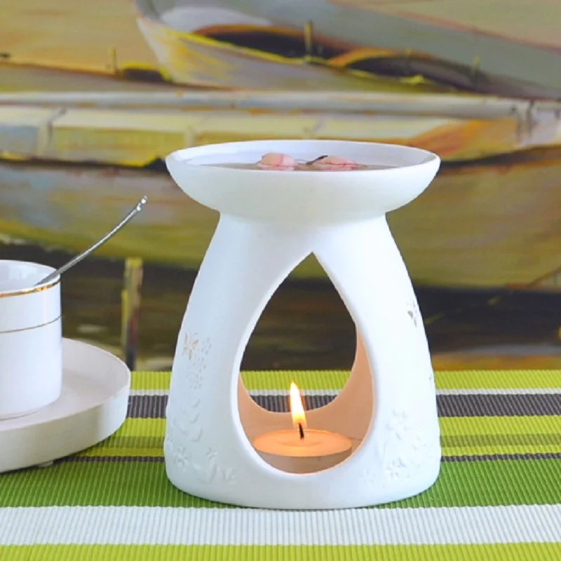 

Romantic Ceramic Oil Aromatherapy Candle Holders Ceramic Large Candle Aroma Burner Bedroom Essential Candle Stand Decor 50xx214