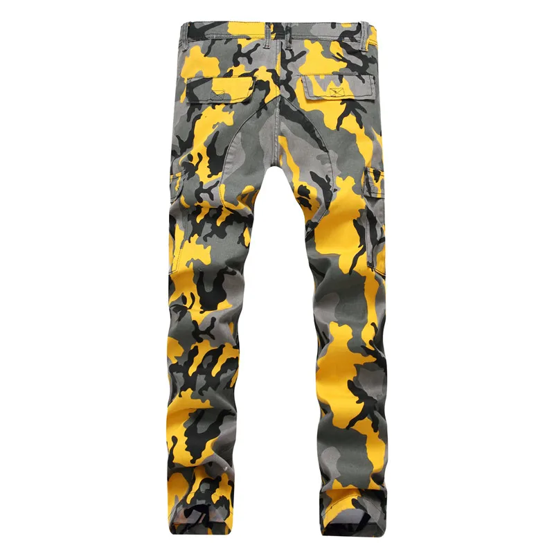 Men Camo Cargo Pants Straight Military Camouflage Elastic OVERALLS Joggers trousers Hip Hop Punk C11 |
