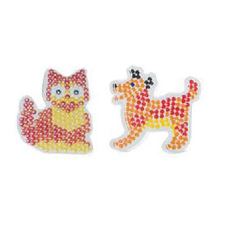cat-dog 2 шт./пакет Хама бусины 5 мм, Фурнитура для бижутерии, прозрачные Pegboard Цветной фотографии головоломки Perler бисер Пазлы EVA колышек доски детские игрушки для детей - Цвет: cat-dog