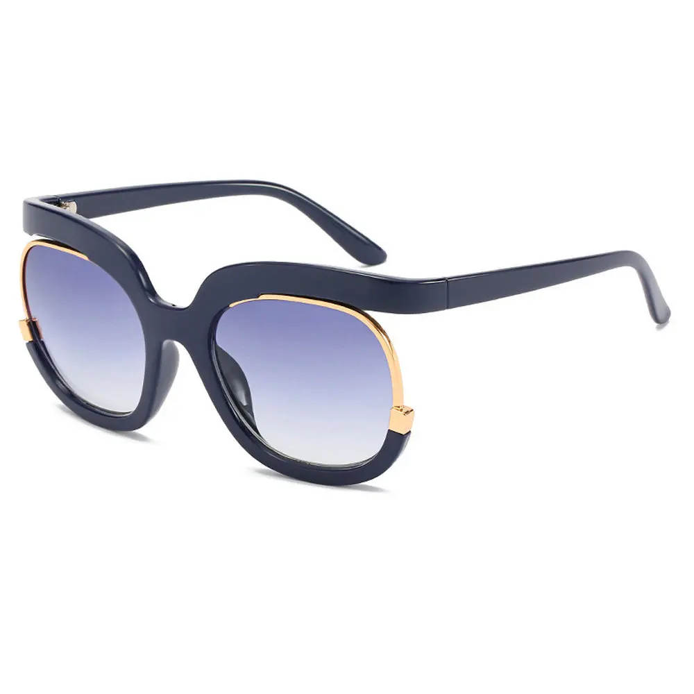 Мужские солнцезащитные очки в круглой оправе MINCL золотистые и черные квадратные