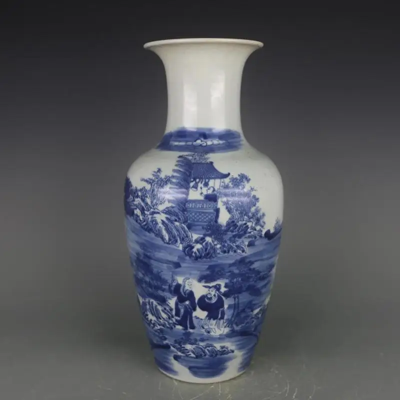 

Редкая фарфоровая ваза QingDynaty ручной работы, серая зеленая глазурованная бутылка, ручная роспись, лучшие домашние украшения и коллекции