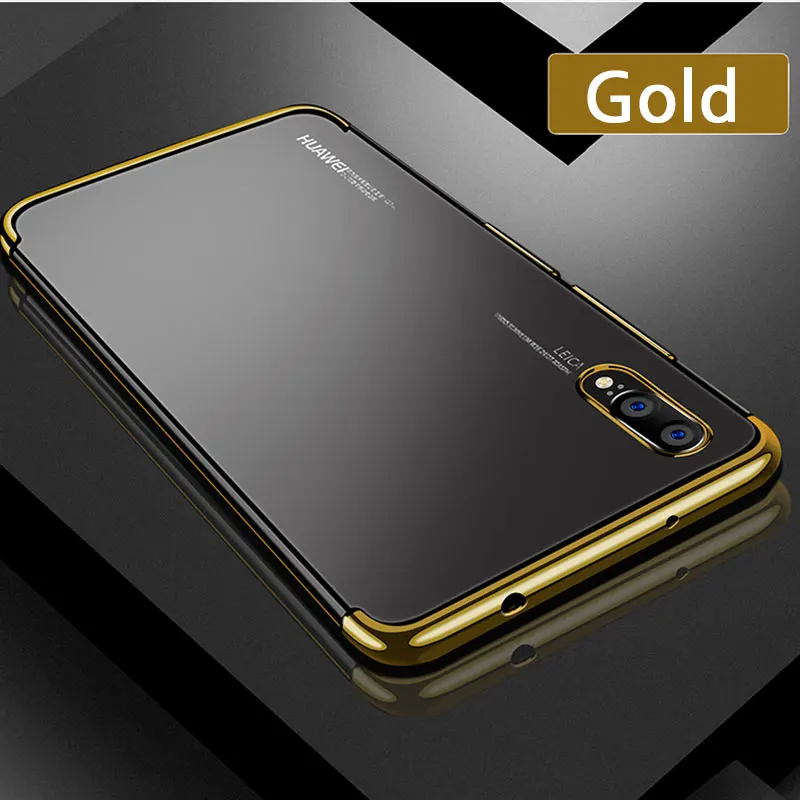 Для huawei mate 30 P20 P30 Pro Lite Nova 5 Pro 5i защитный чехол прозрачный покрытие Мягкий ТПУ чехол Honor 20 9X Pro 7C 7A 8X 8C - Цвет: Золотой