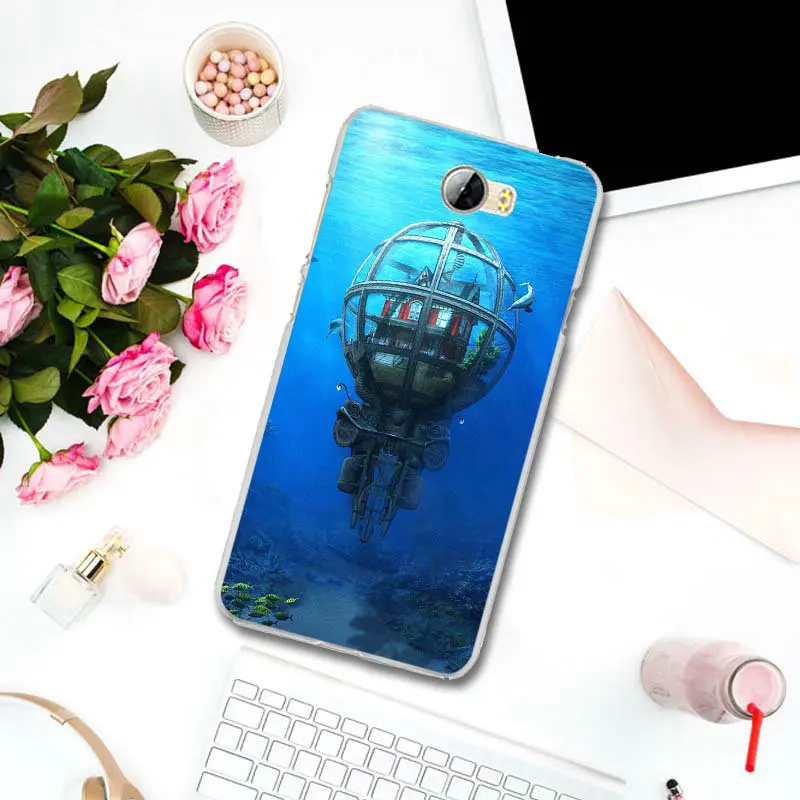Чехол для телефона мягкий TPU чехол Huawei P8 P9 P10 P20 P30 Mate 10 Lite Pro Y3 Y5 Y6 II Honor 7 смарт сумки стимпанк Подводное