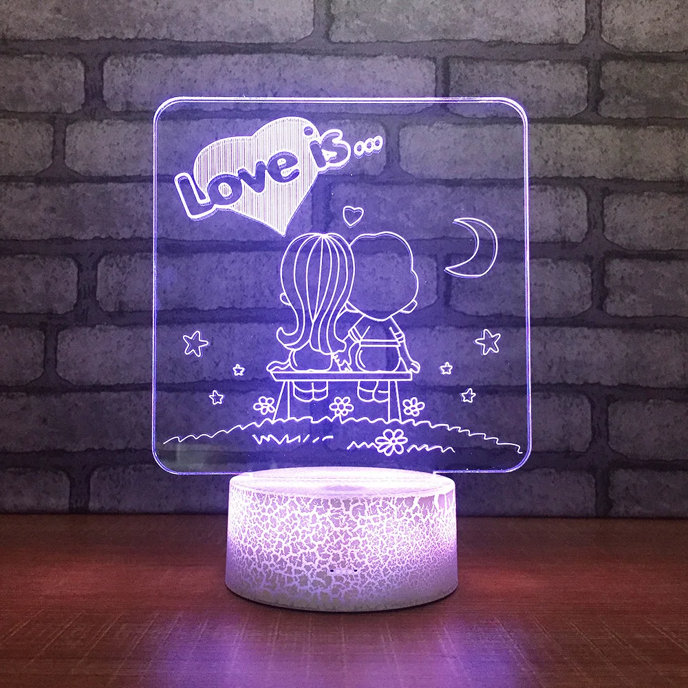 Креативные подарки 3d настольные лампы День Святого Валентина ночные светильники