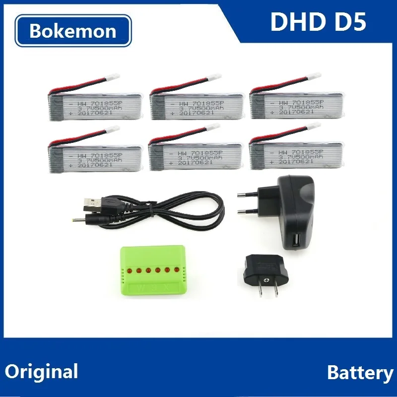 DHD D5 JJRC H37 Eachine E50 E50S GoolRC T37 RC Квадрокоптер запасные части 3 7 V 500MAH батарея (купить 5 шт