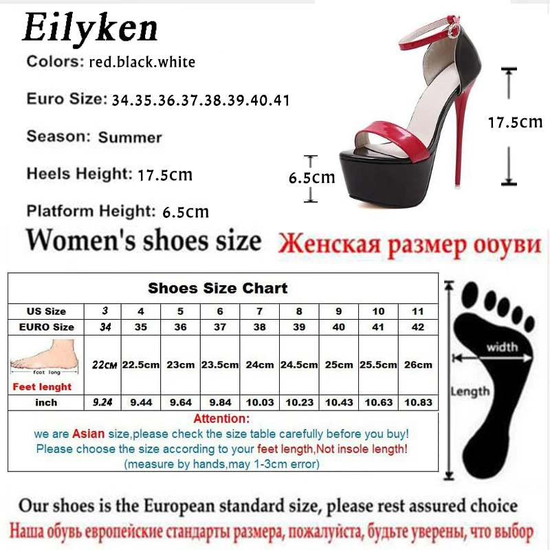 Женские летние сексуальные босоножки лодочки Eilyken вечерние туфли на каблуке 16 см