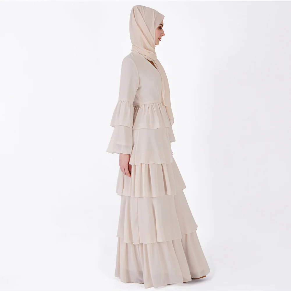 Женское длинное свободное платье кардиган Abaya шифоновое в Дубае мусульманский