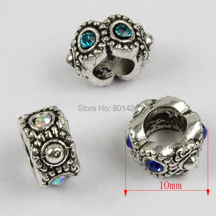 Бусины из горного хрусталя с большим отверстием для европейской цепи 25 шт. 63-705 -