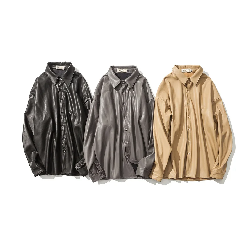 Модная кожаная рубашка для мужчин и женщин | Мужская одежда
