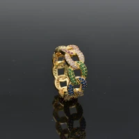 925 silver european and american gold plated colored zirconia infinite shape classic mysterious cz ring suitable for wearing