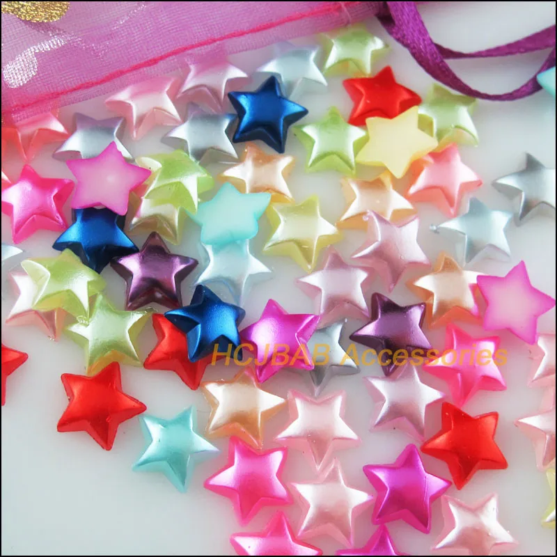 

180Pcs Tiny Lovely Heart Mixed Acrylic Plastic FlatBack 10.5mm