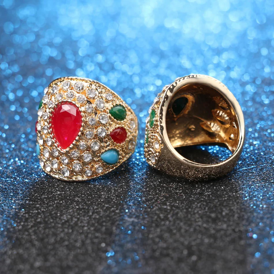 Индийские большие кольца для женщин винтажные аксессуары цветные полимерные