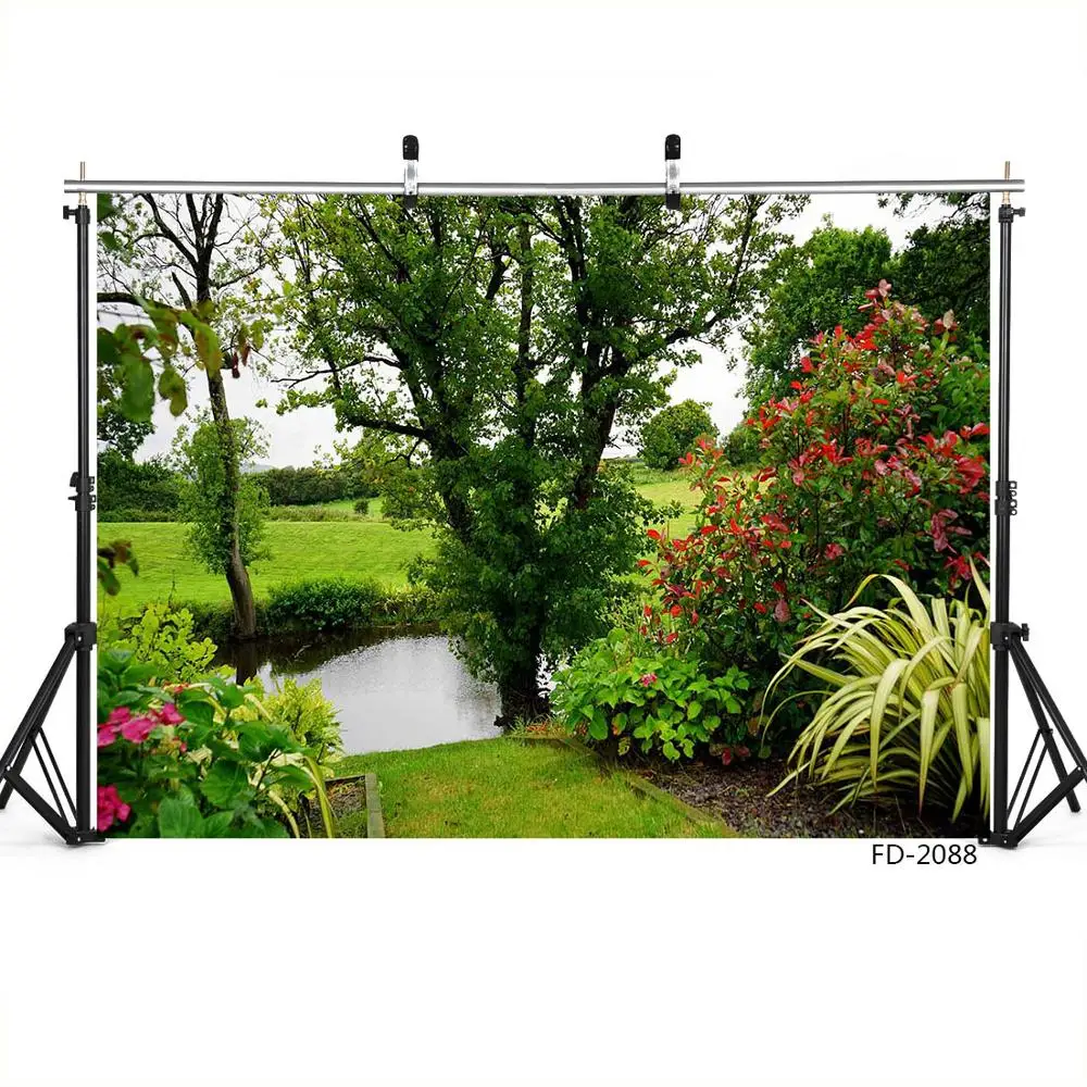 Фон для фотосъемки с живописным прудом фотостудии Виниловый фон детей