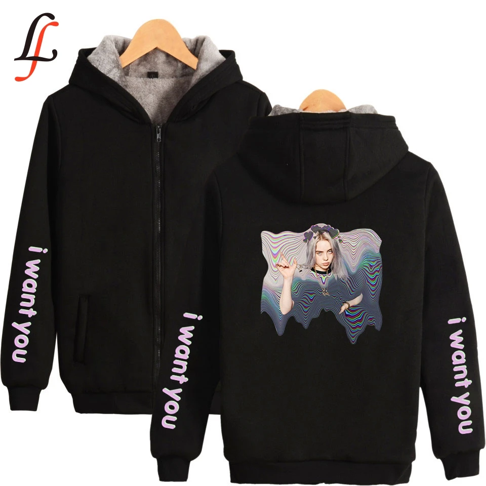 Billie Eilish/толстая толстовка с капюшоном очень теплое пальто зимняя куртка на