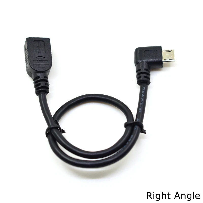 0 25 м 90 градусов прямоугольный Micro USB 2 штекер к Mini 5-контактный разъем OTG кабель для