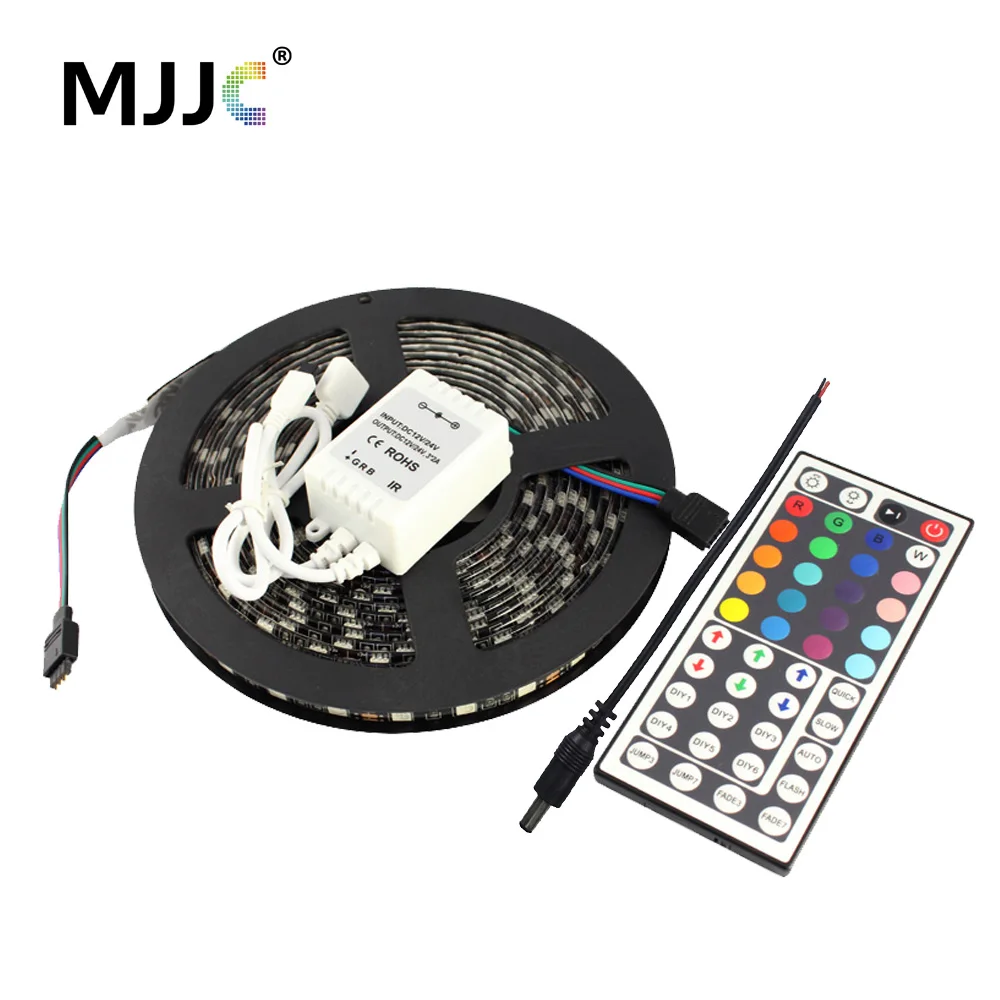 RGB Светодиодная лента водонепроницаемая 12 В DC 5 м 300 5050 SMD черная печатная плата