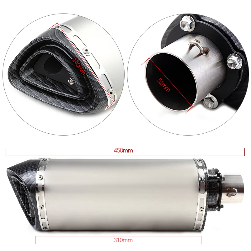Motorcycle Full System Exhaust Muffler Escape Slip On for bmw G310R G310GS G 310R 310GS Middle Contact Pipe With DB-KILLER | Автомобили и