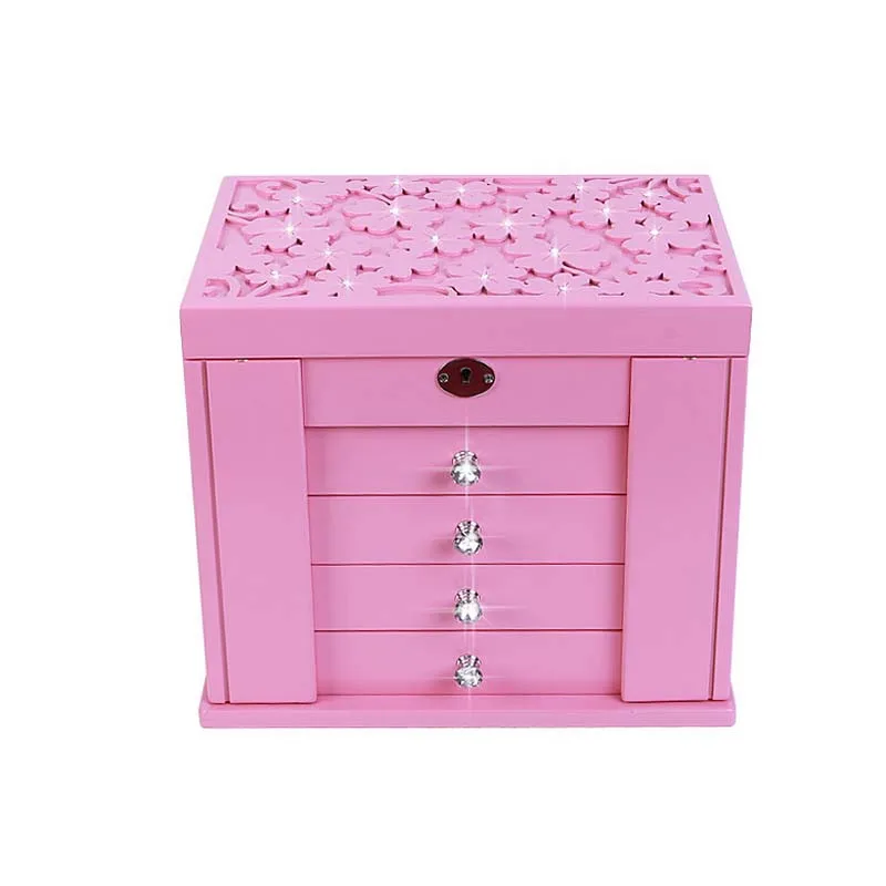 

Solid Wooden Boxes Jewelry Collection Cassette Of Lock Set Auger Wedding Gift Valentine Box