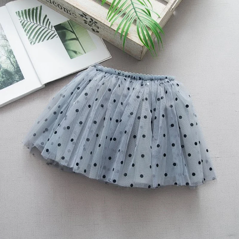 Spring Summer girls tutu skirt baby mini kids children bottoms fashion dot patch mesh 2 to 9 yrs | Мать и ребенок