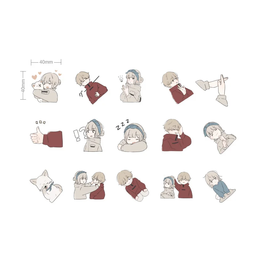 

20pack/lot Kawaii Girl and Boy Stickers Pack Scrapbooking Card DIY Dairy Letter Album Stick Label Decoration