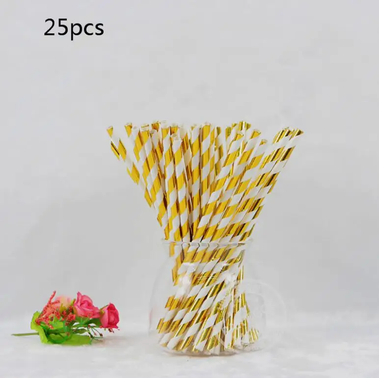 25pcs Stripes Черная Серия золотые блокирующие одноразовые столовые приборы бумажные тарелки для вечеринки салфетки чашки соломки для дней рождения вечерние свадебные детские Душ Декор - Цвет: 25pcs Stripes