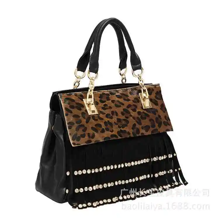 Free Shipping new 13881 handbag bag ladies fashion Leopard pattern tassel shoulder casual bags 1430747876 | Багаж и сумки