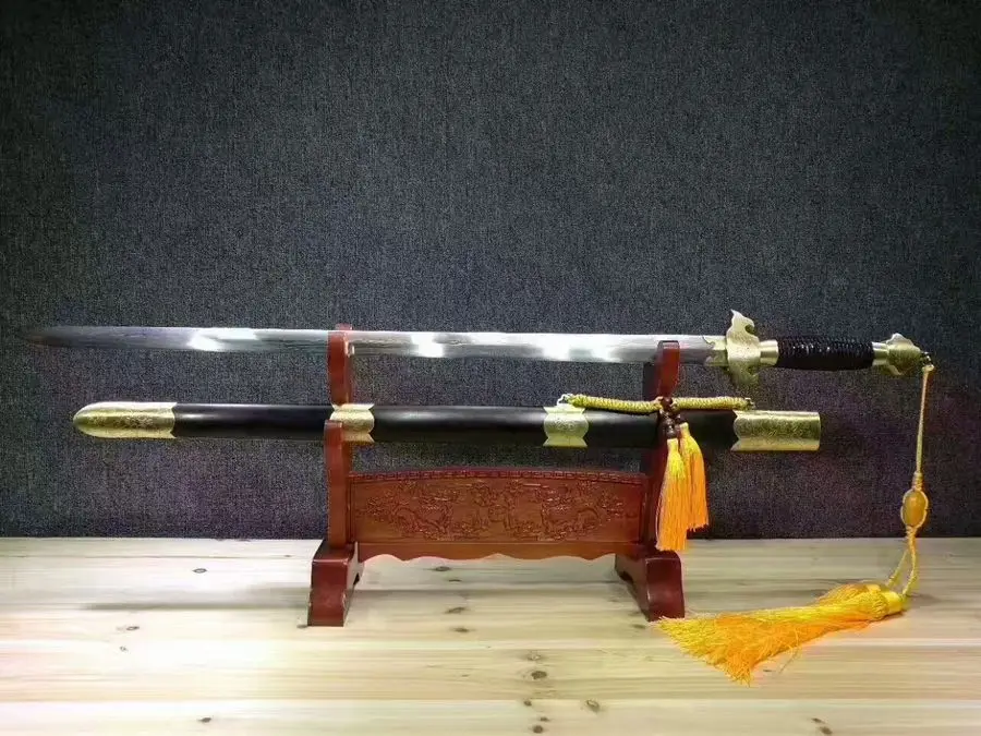 Высокое качество китайский ушу меч острый катана боевой сложенный Дамасская