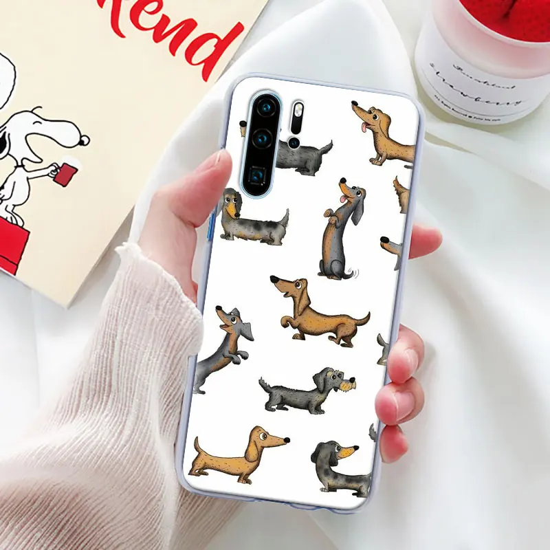 Такса докси Цветок Собака Щенок Футляр для телефона для huawei P30 Pro P10 P20 P30 Lite P8 P9 Lite P Smart Plus чехол